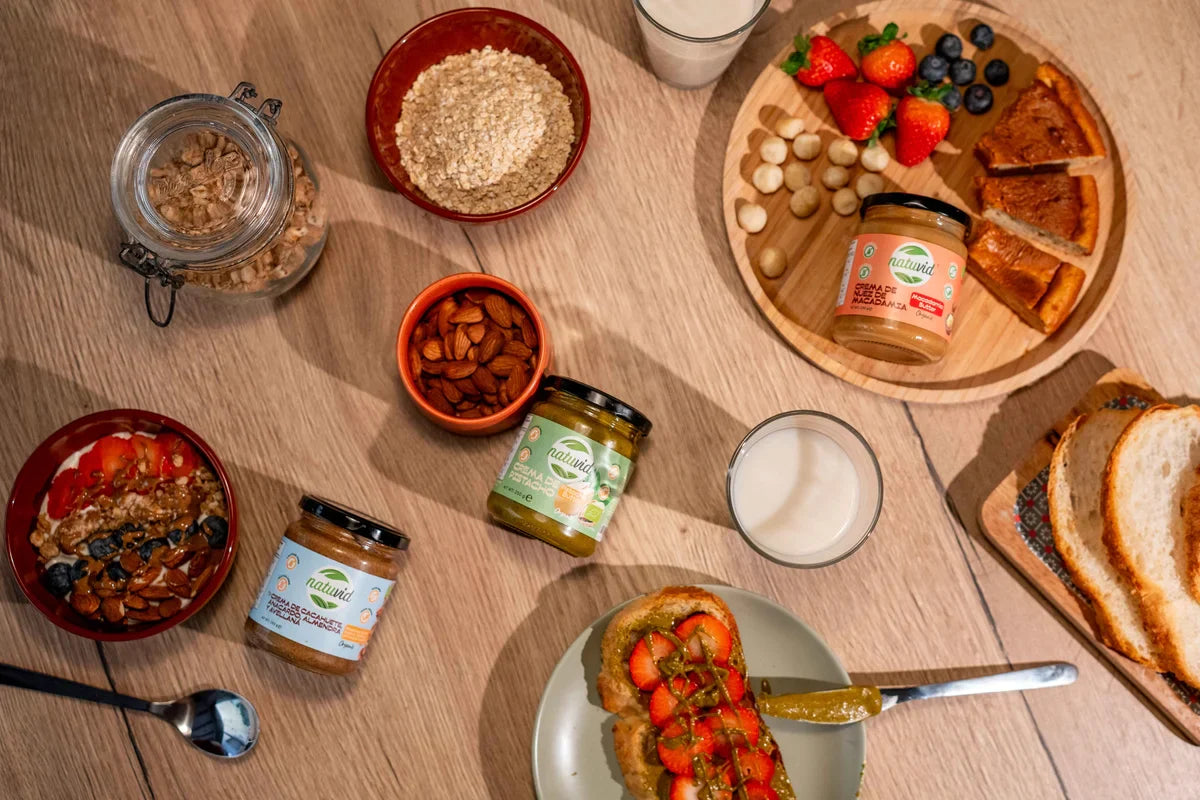 Harina, cremas y frutos secos