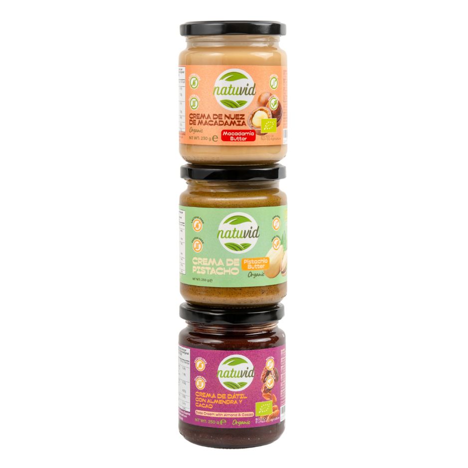 Pack Gourmet: Pistacho, Macadamia y Dátil/Cacao