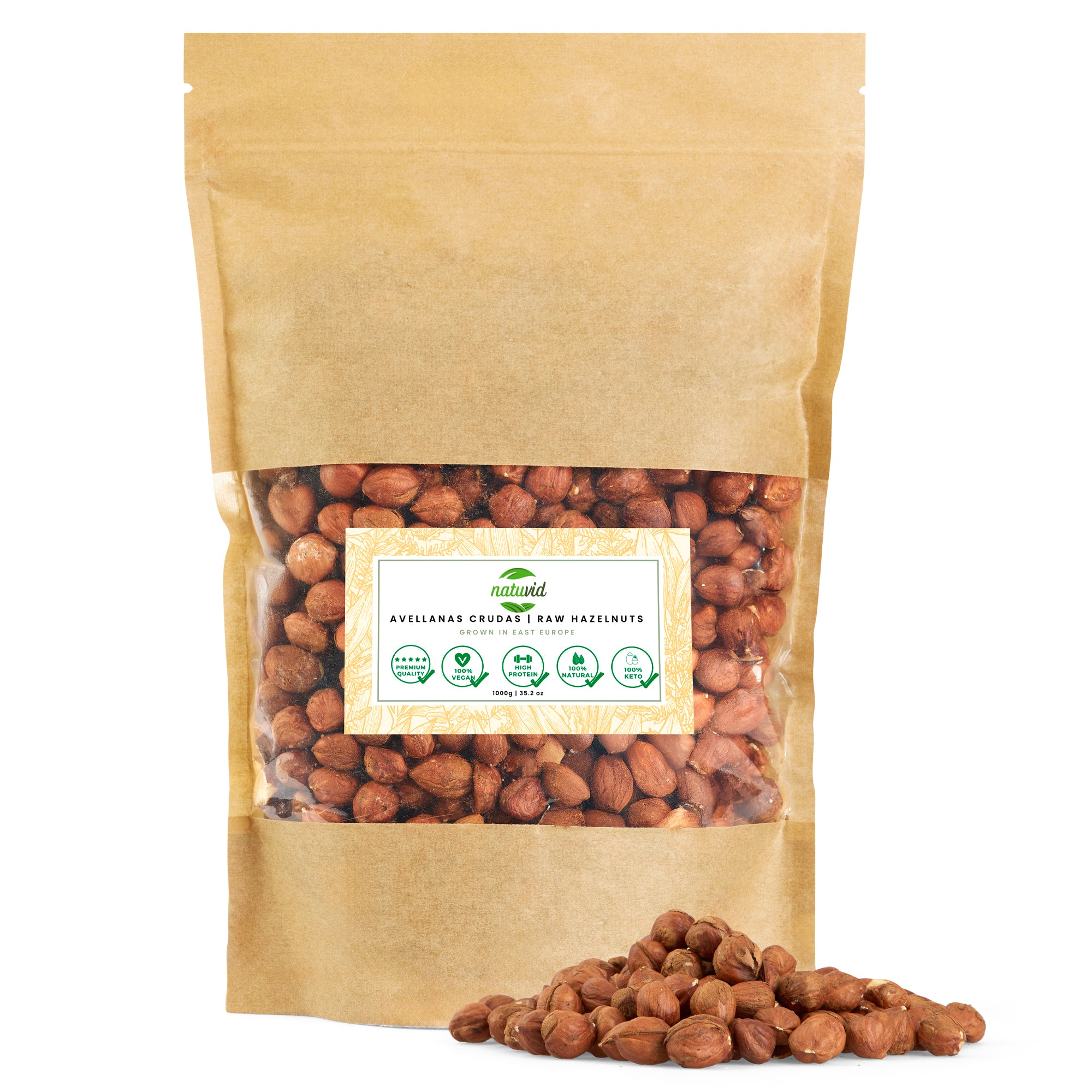 Avellanas Crudas Enteras 1kg del Este de Europa