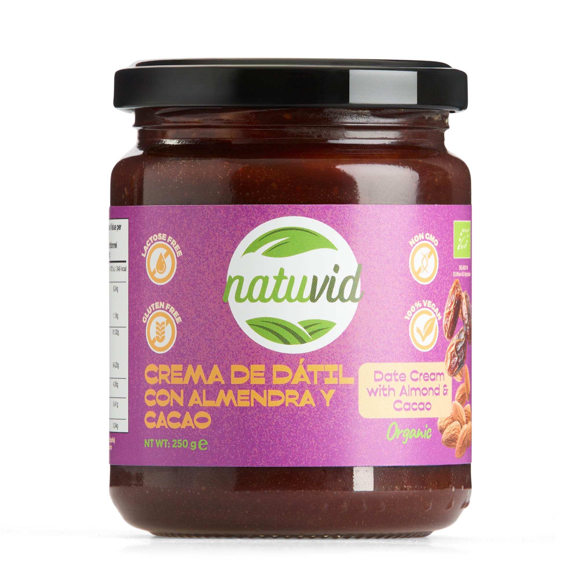 Crema de Dátil con Almendra y Cacao orgánica 250gr