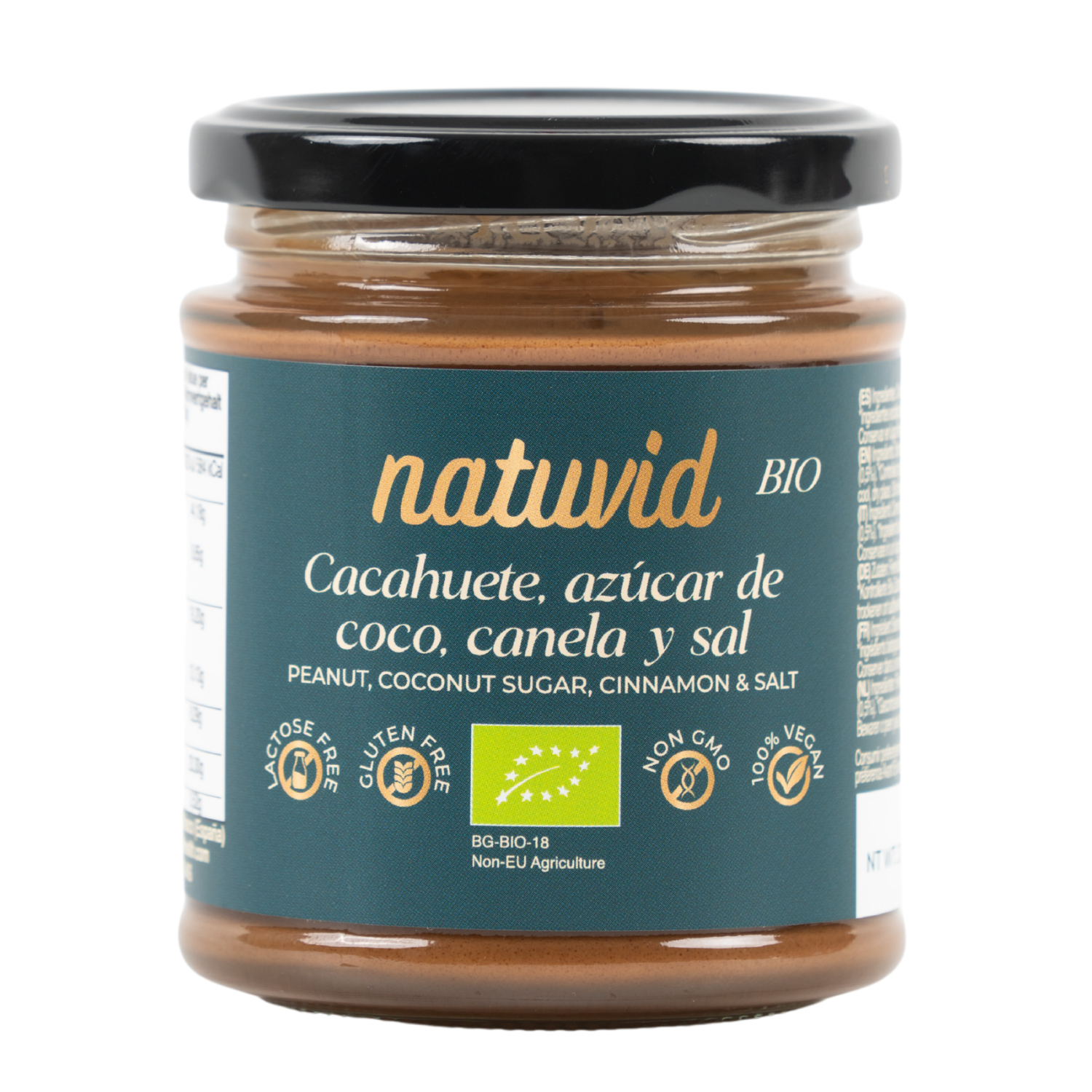 Cacahuete, Azúcar de coco, canela y sal