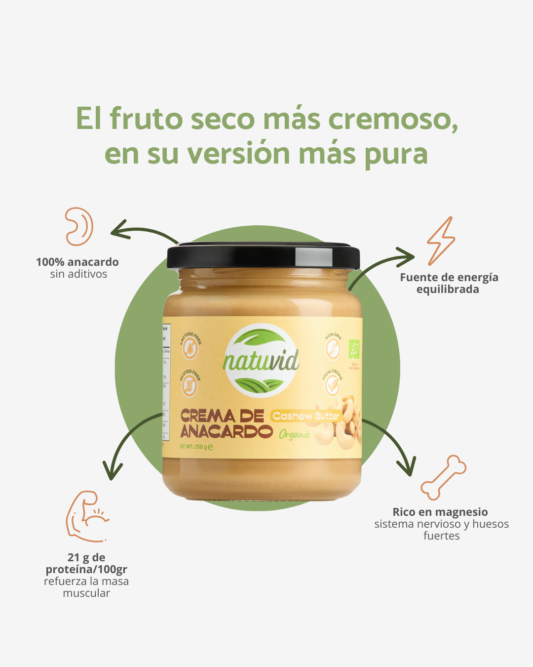 Crema de anacardo orgánica 250gr