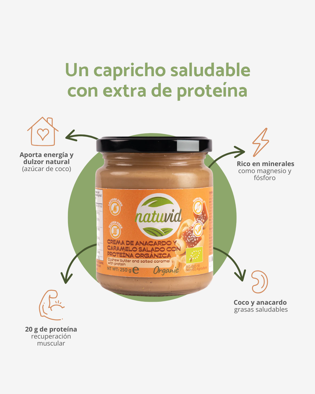 Crema de anacardo y falso caramelo salado orgánica 250gr